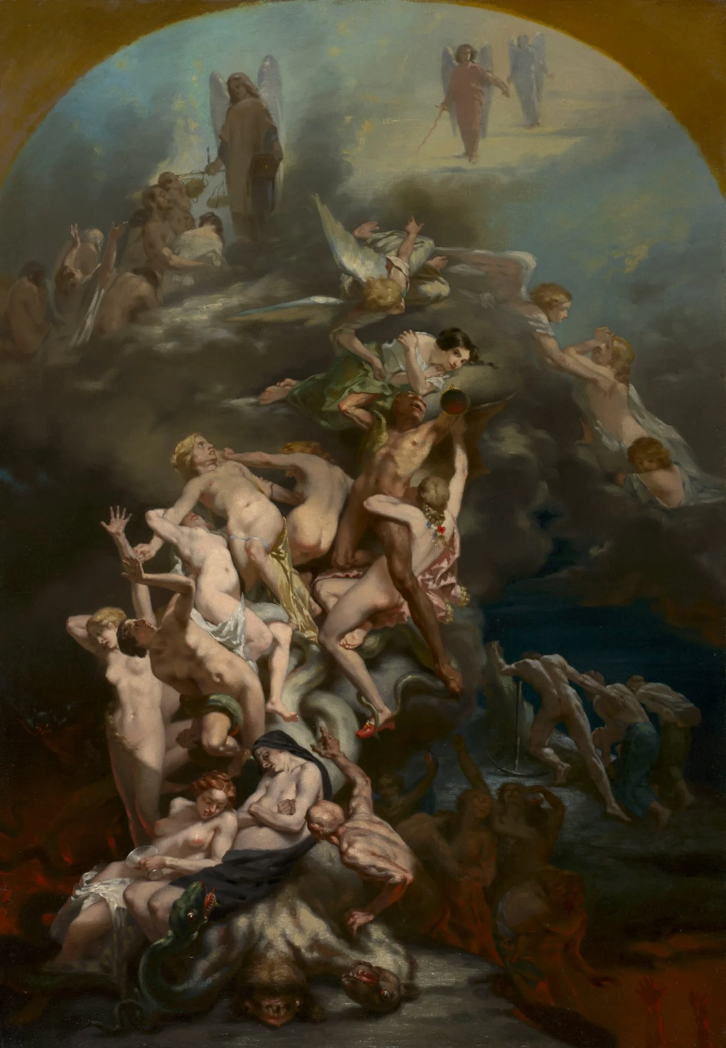 Heaven and Hell, by Octave Tassaert, unspecified, 1850