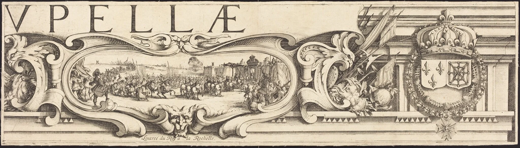 The Siege of La Rochelle [plate 3 of 16;  set comprises 1952.8.97-112], by Abraham Bosse, ink, 1630