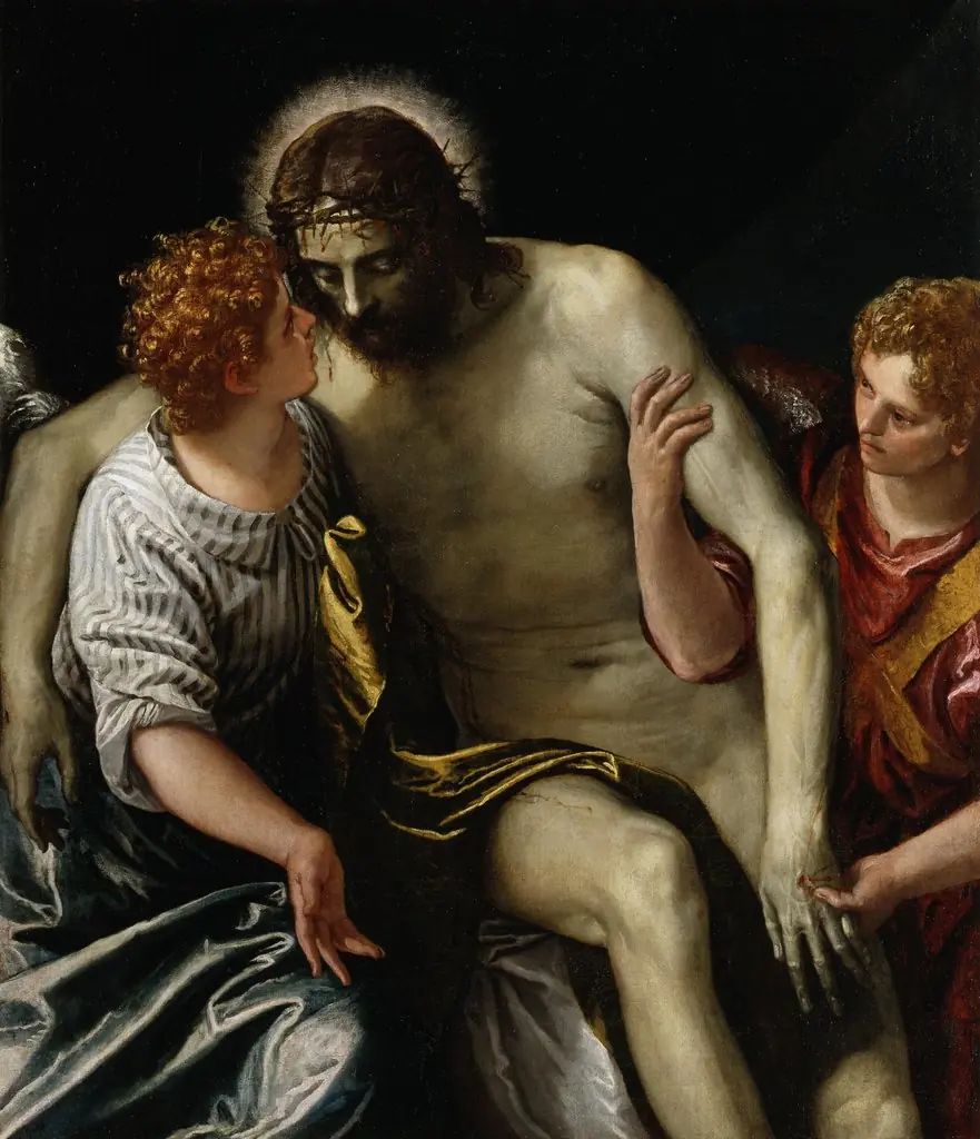 Dead Christ Supported by Two Angels
