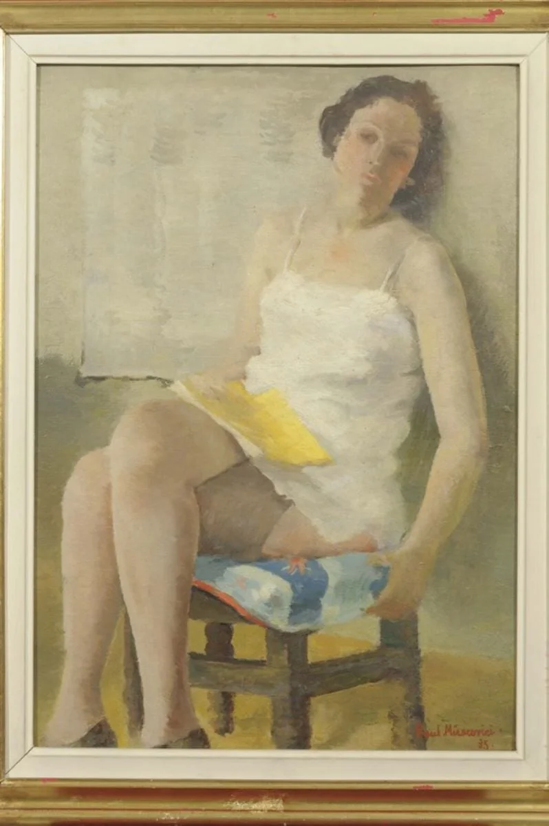 Femeie cu carte galbenă, by Paul Miracovici, unspecified, 1949