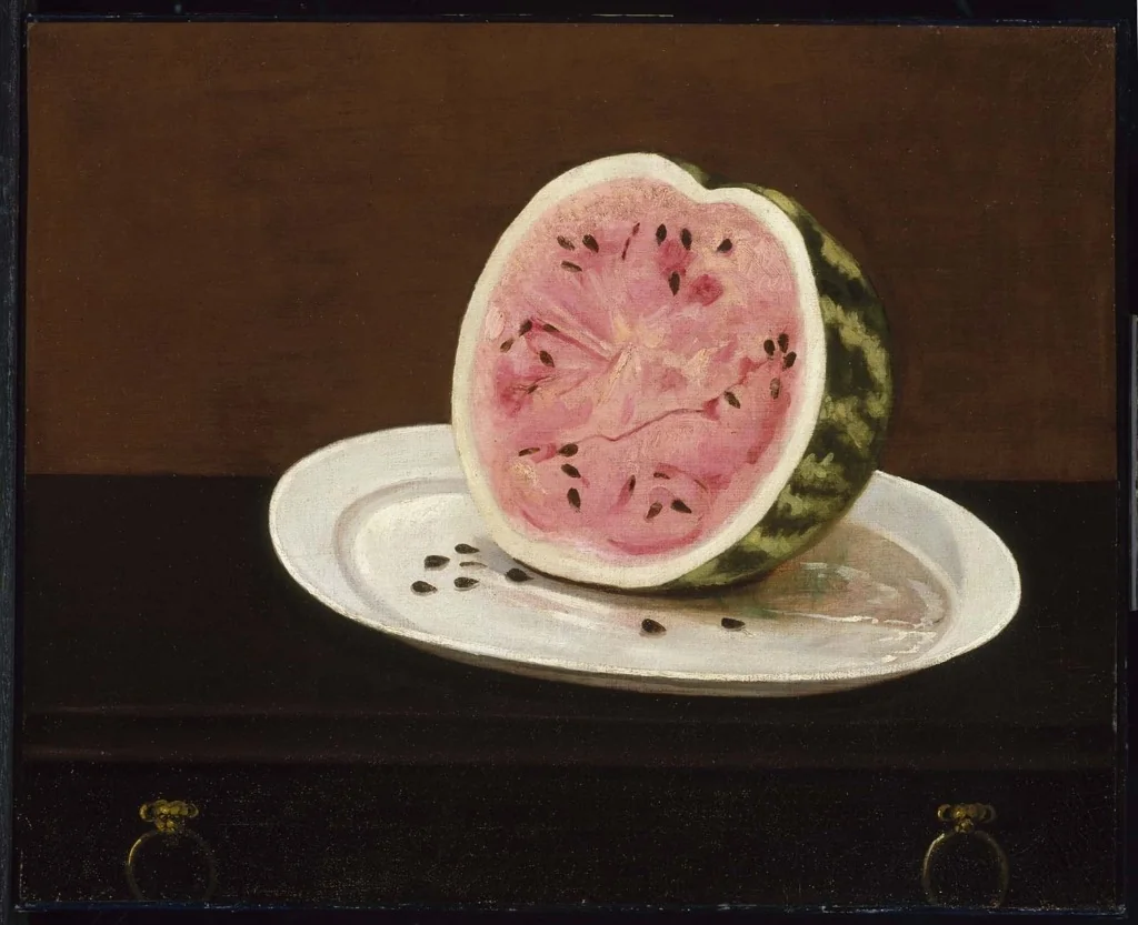 Watermelon, by Unknown, oil, 1855