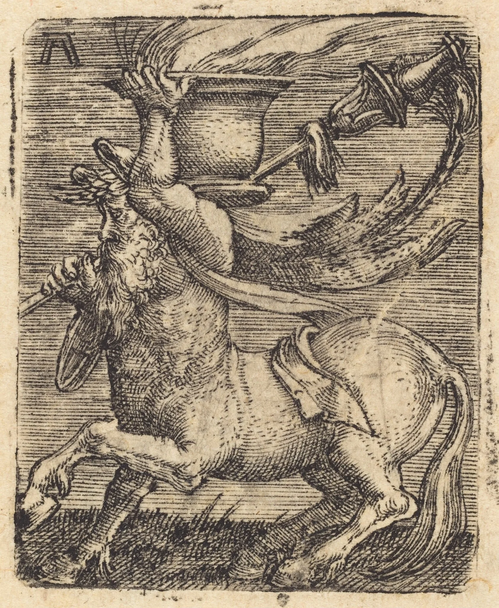 Centaur with a Vase, by Albrecht Altdorfer, ink, 1520