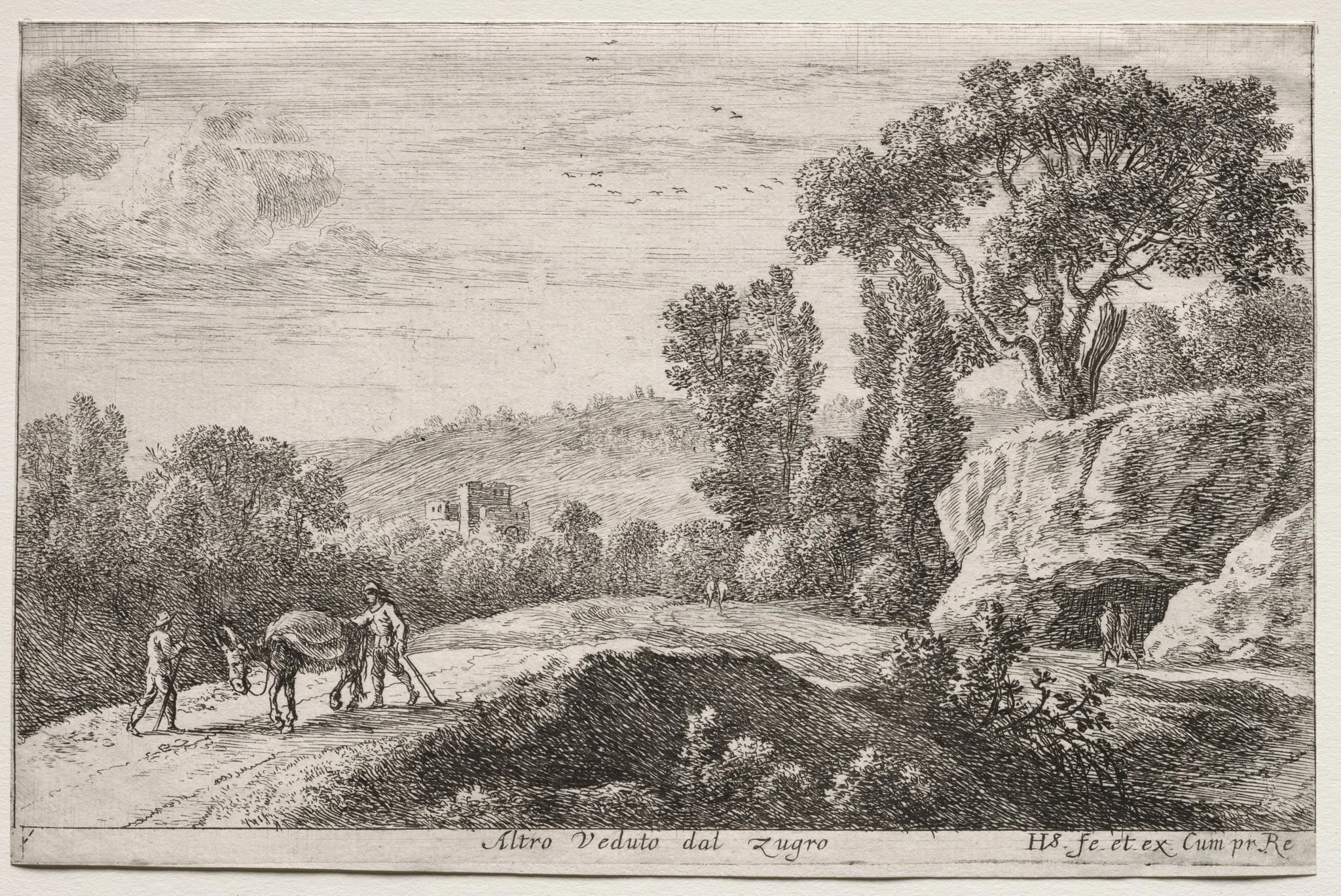 Diverse Views in and around Rome:  Second View of Zugro (Altro Veduto dal Zugro), by Herman van Swanevelt, 1652