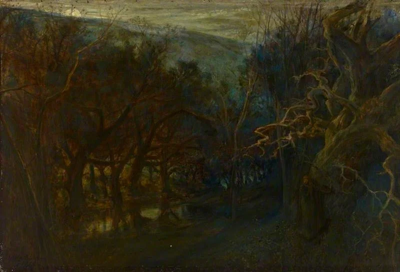 Christobel under the Oak, by Thomas McLachlan, oil, 1881