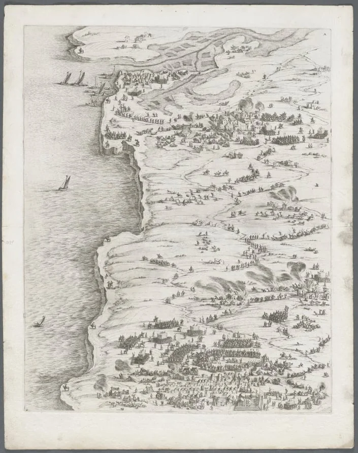 The Siege of La Rochelle: Plate 5, by Jacques Callot, 1629