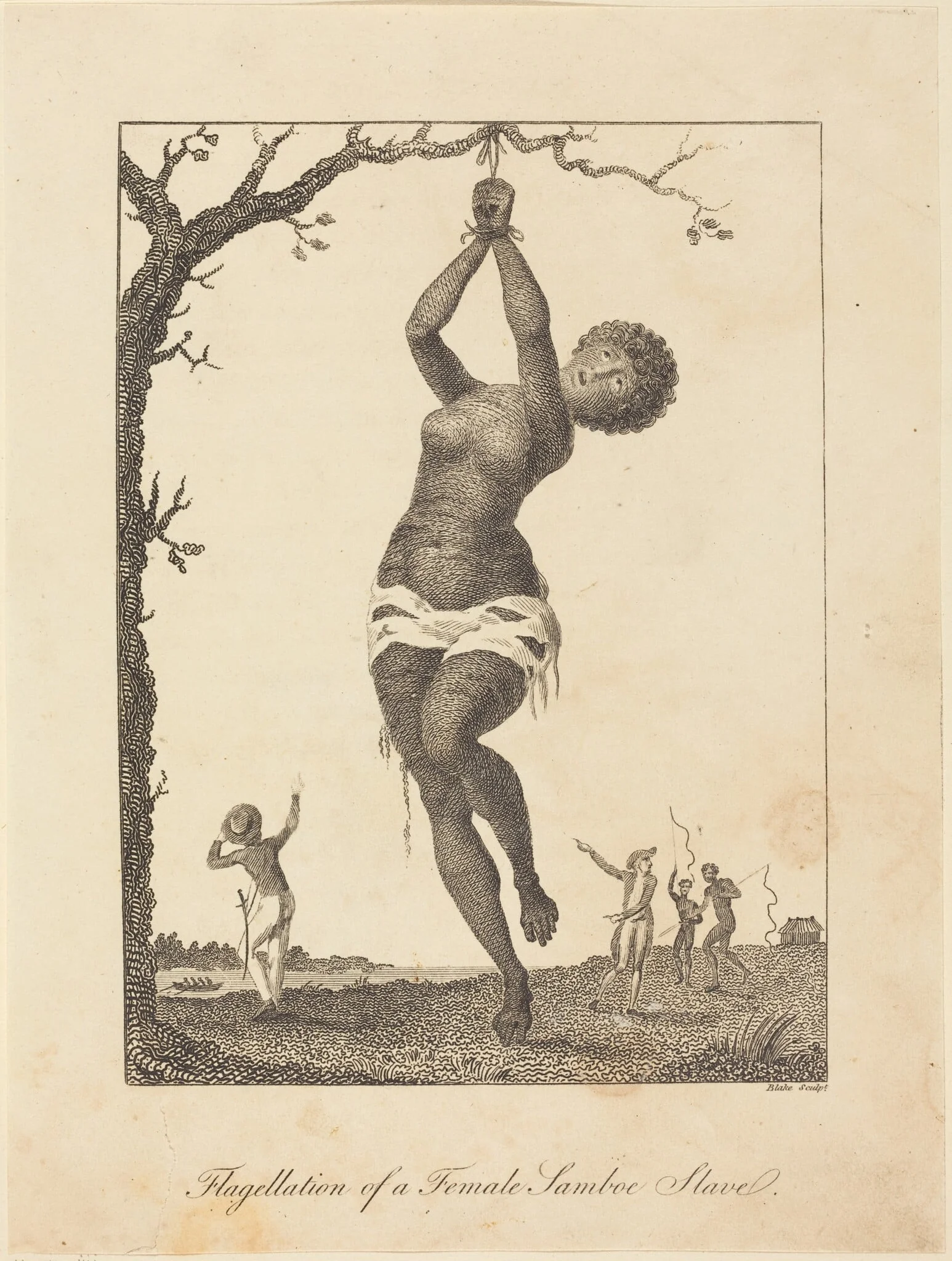 Flagellation of a Female Samboe Slave, by William Blake, ink, 1793