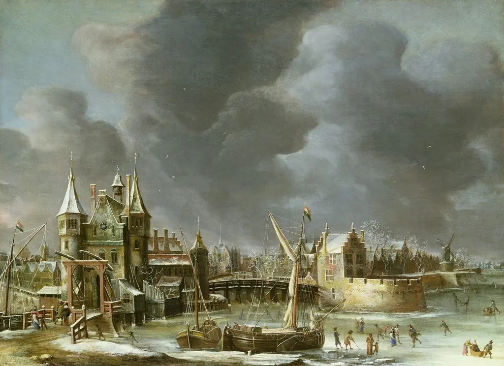 The old Regulierspoort in Amsterdam during Winter