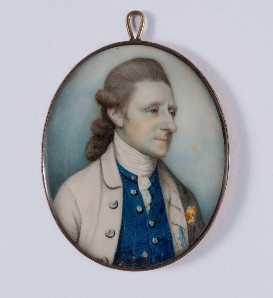 Porträtt av en man i cremefärgad jacka, by James Nixon, unspecified, 1786