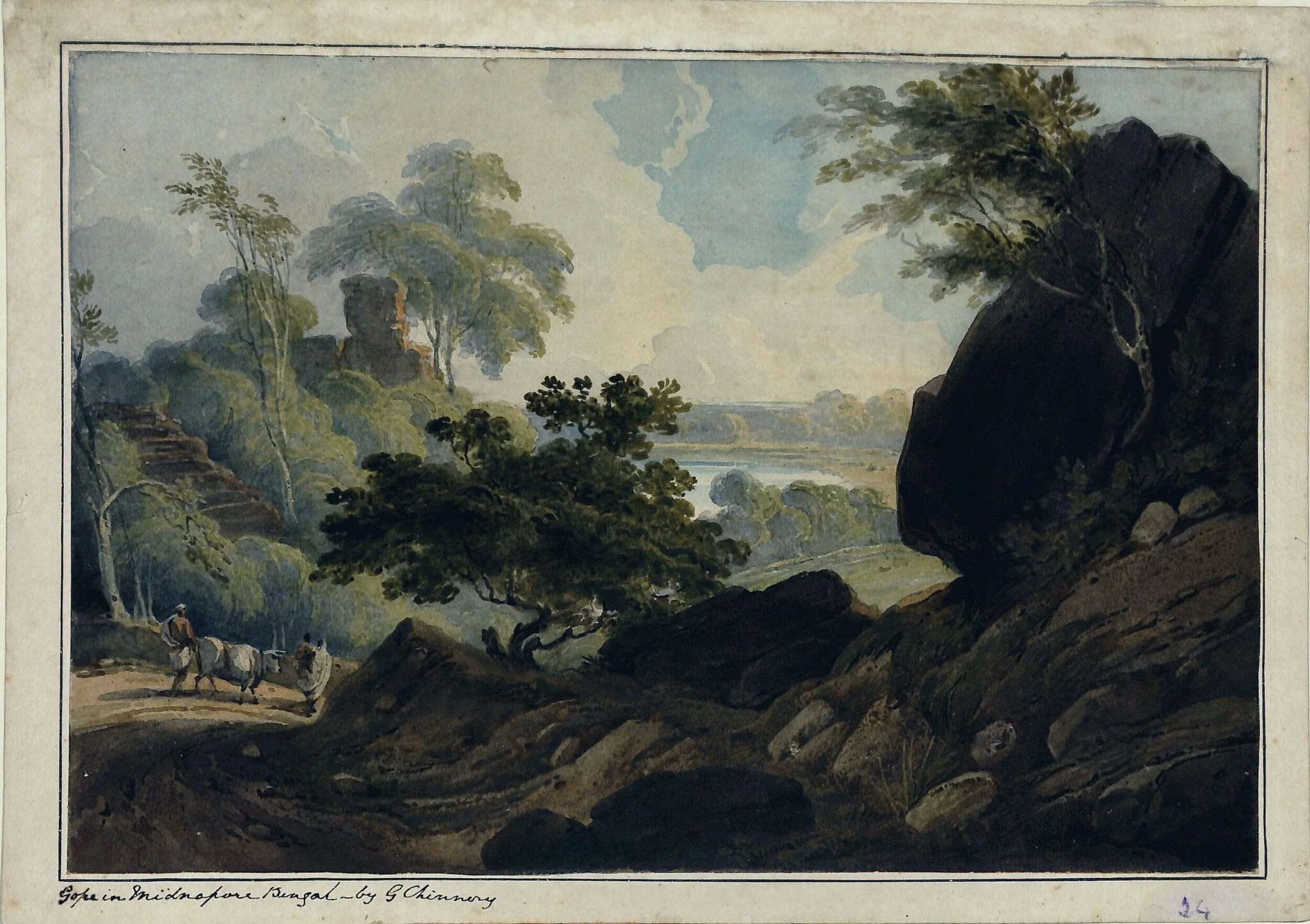 Near Midnapore, Bengal, by George Chinnery, watercolor, 1802