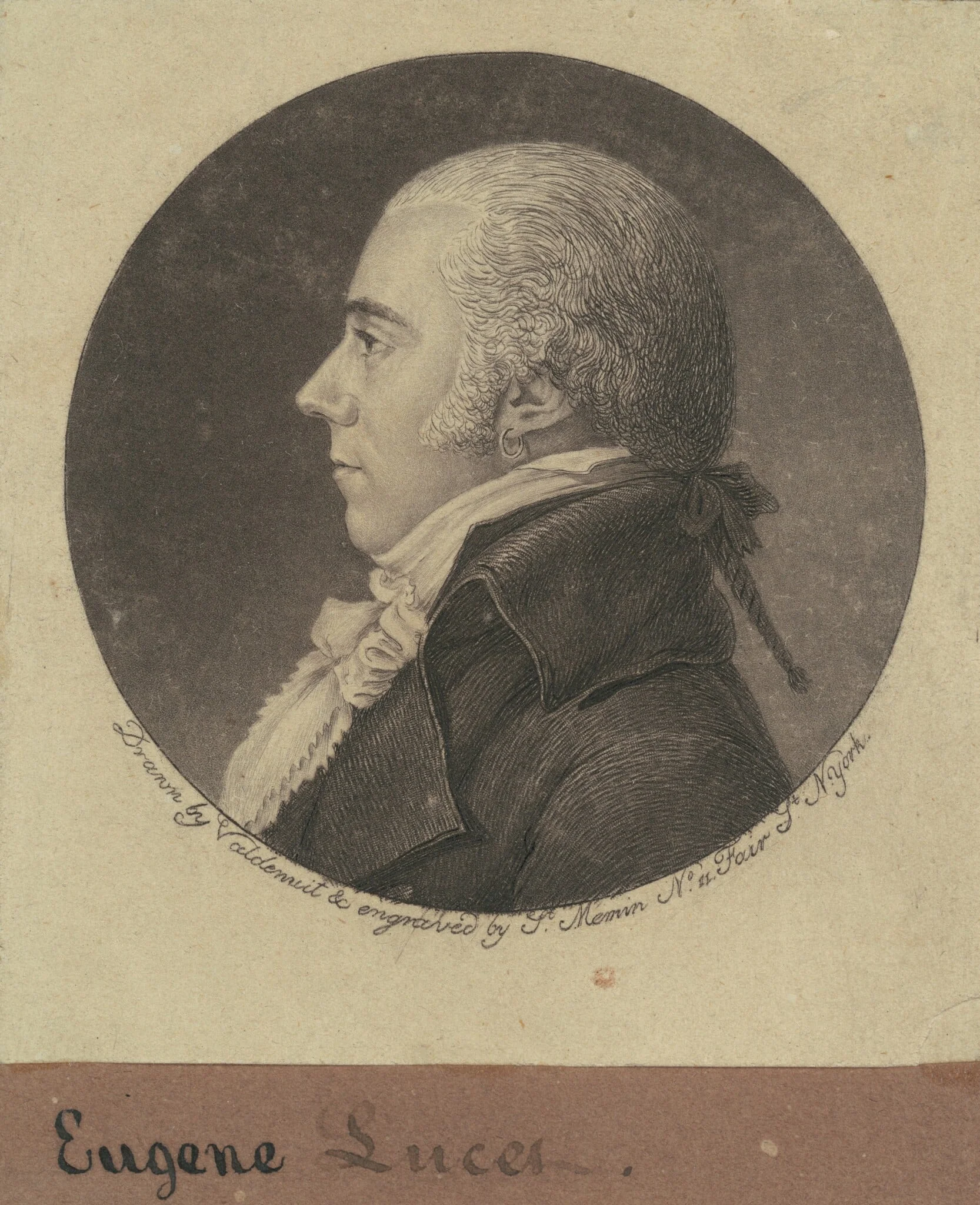 Eugene Lucet, by Charles Balthazar Julien Févret de Saint-Mémin, ink, 1796