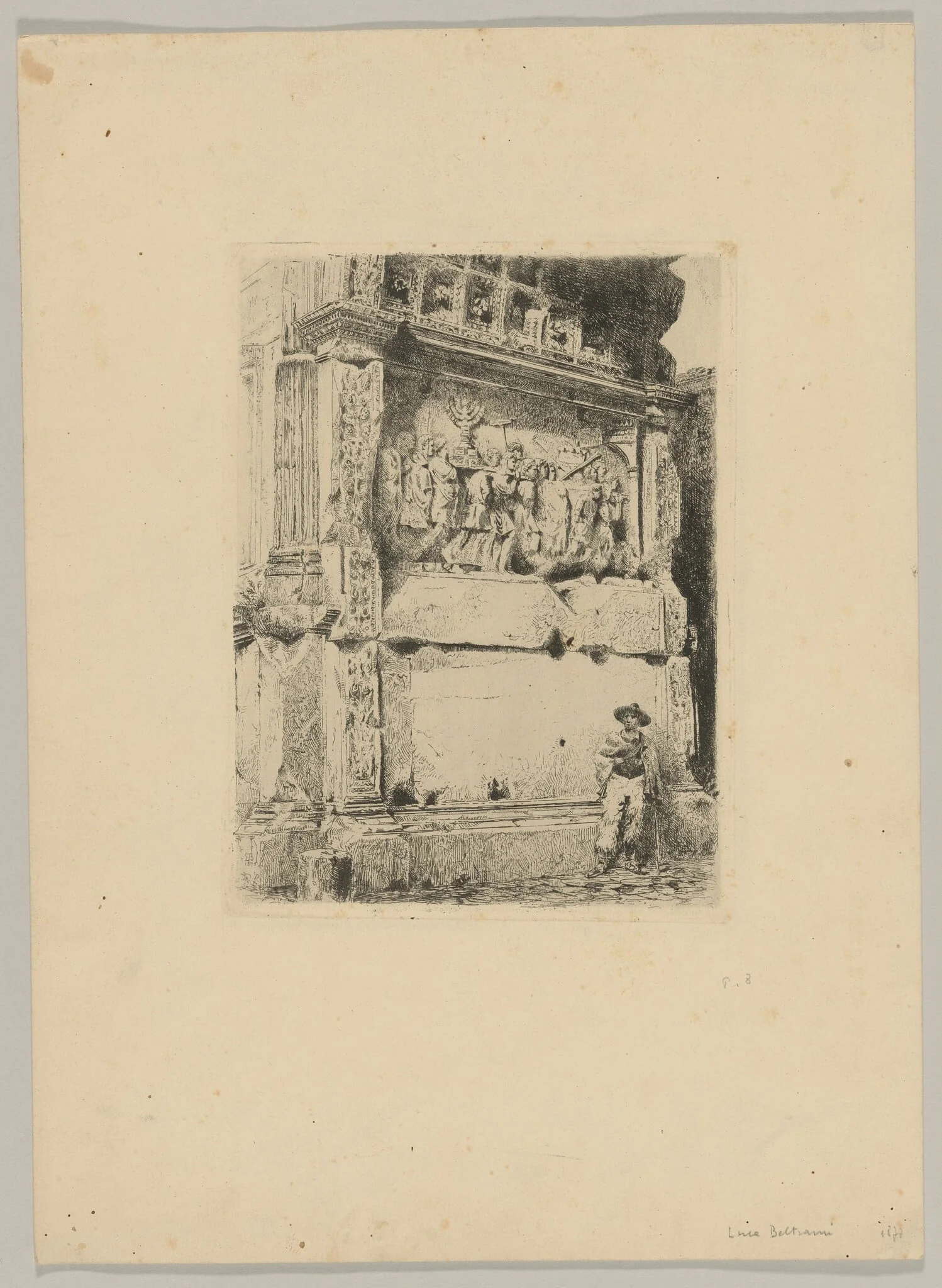 Rome, Arch of Titus, by Luca Beltrami, ink, 1878