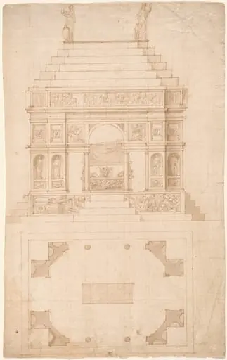 An Imperial Tomb: Elevation and Ground Plan