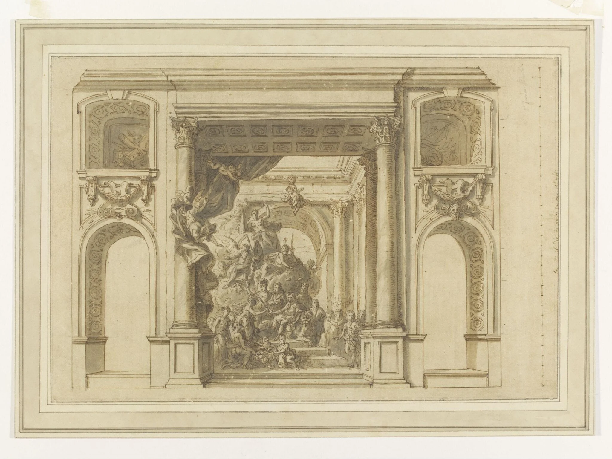 Design for the west wall of the Upper Hall at Greenwich