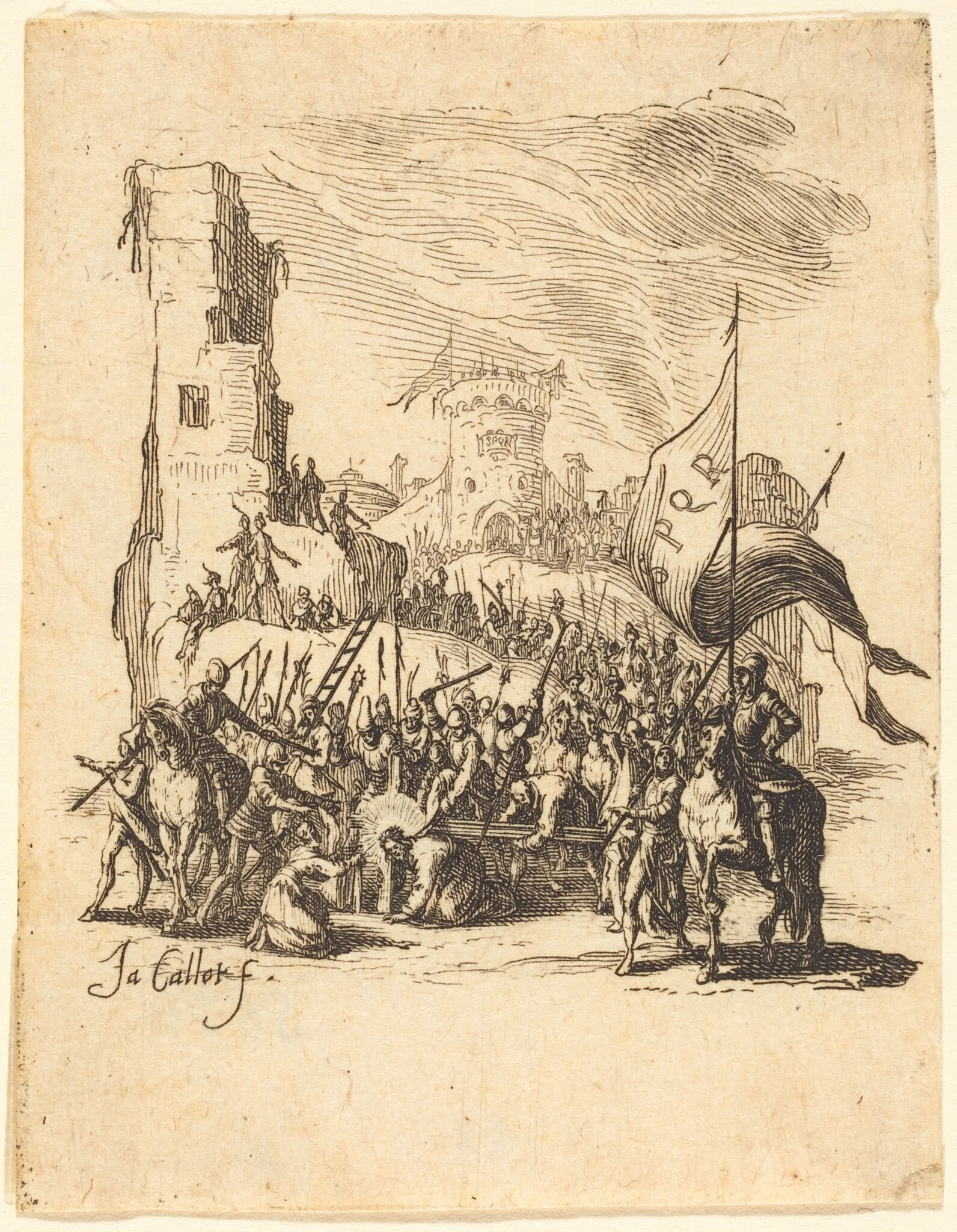 Christ Carrying the Cross, by Jacques Callot, ink, 1624