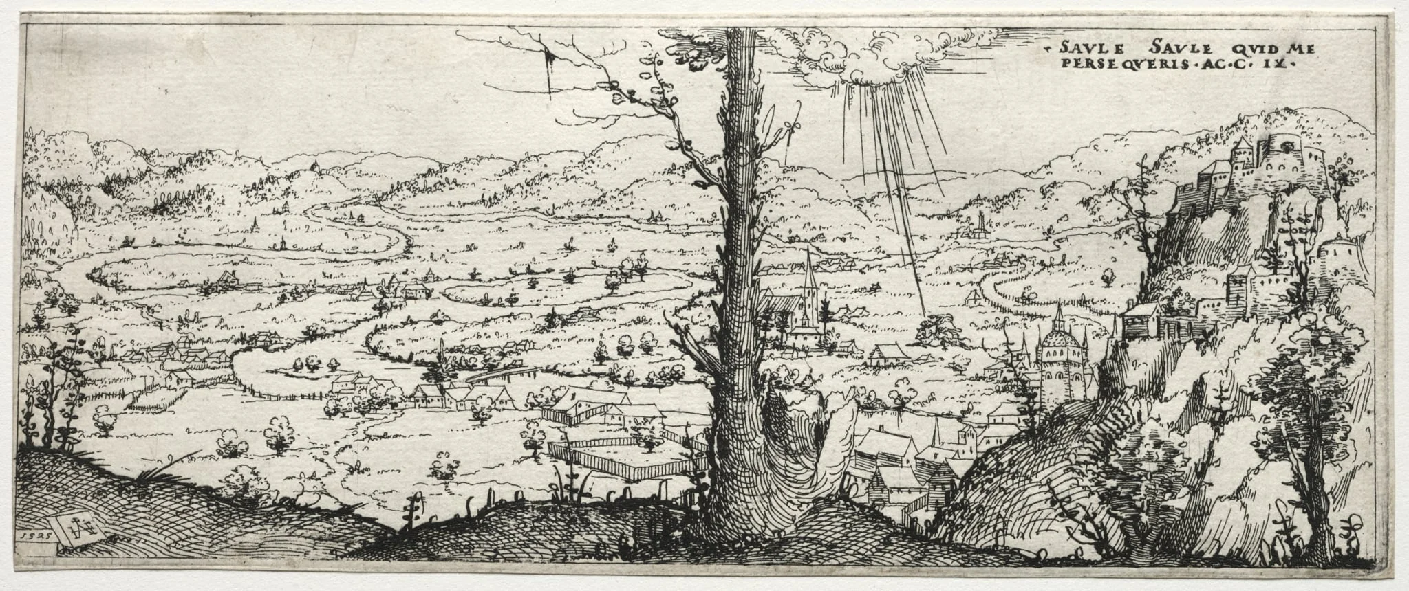 Landscape with the conversion of saulus, by Augustin Hirschvogel, 1545