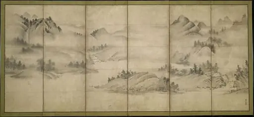 相阿弥筆  四季山水図 （瀟湘八景）|Landscape of the Four Seasons (Eight Views of the Xiao and Xiang Rivers)