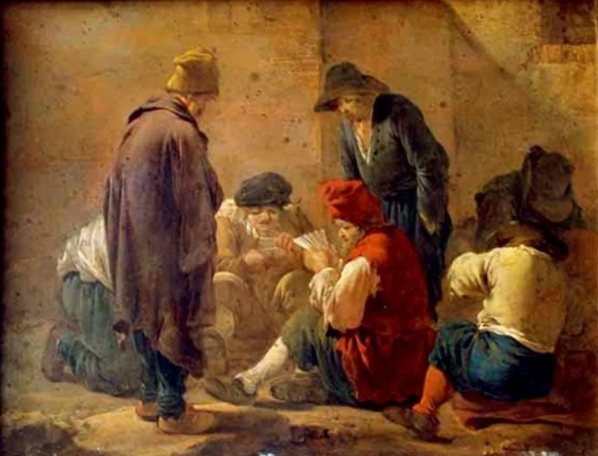 Țărani jucând cărți, by Andries Both, unspecified, 1650