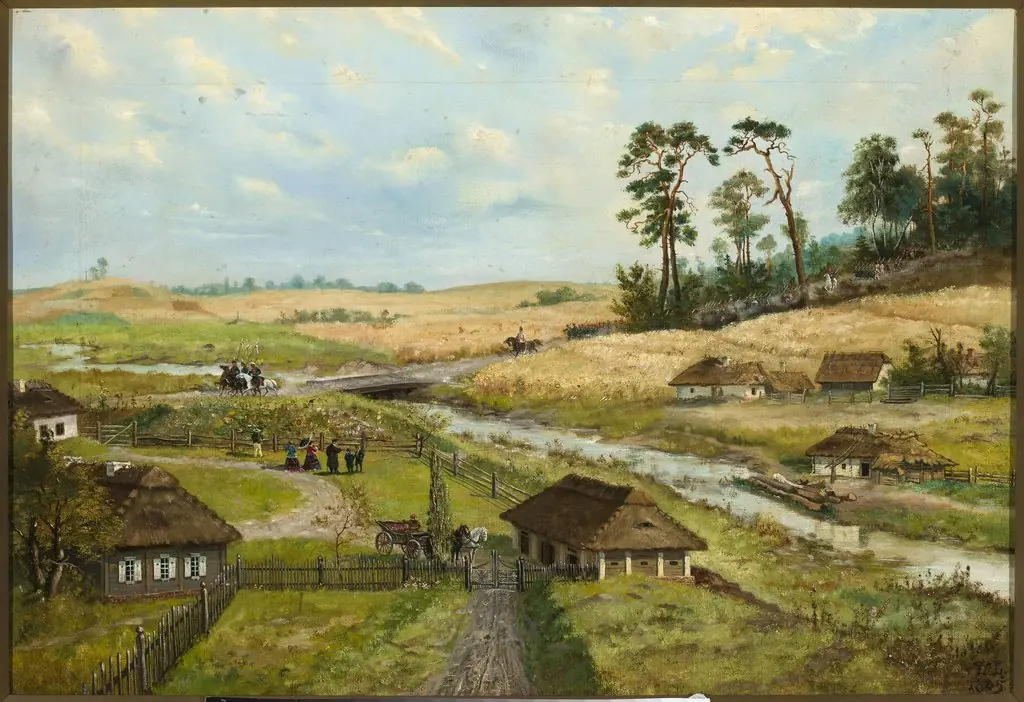 Kościuszko’s troops march through a village