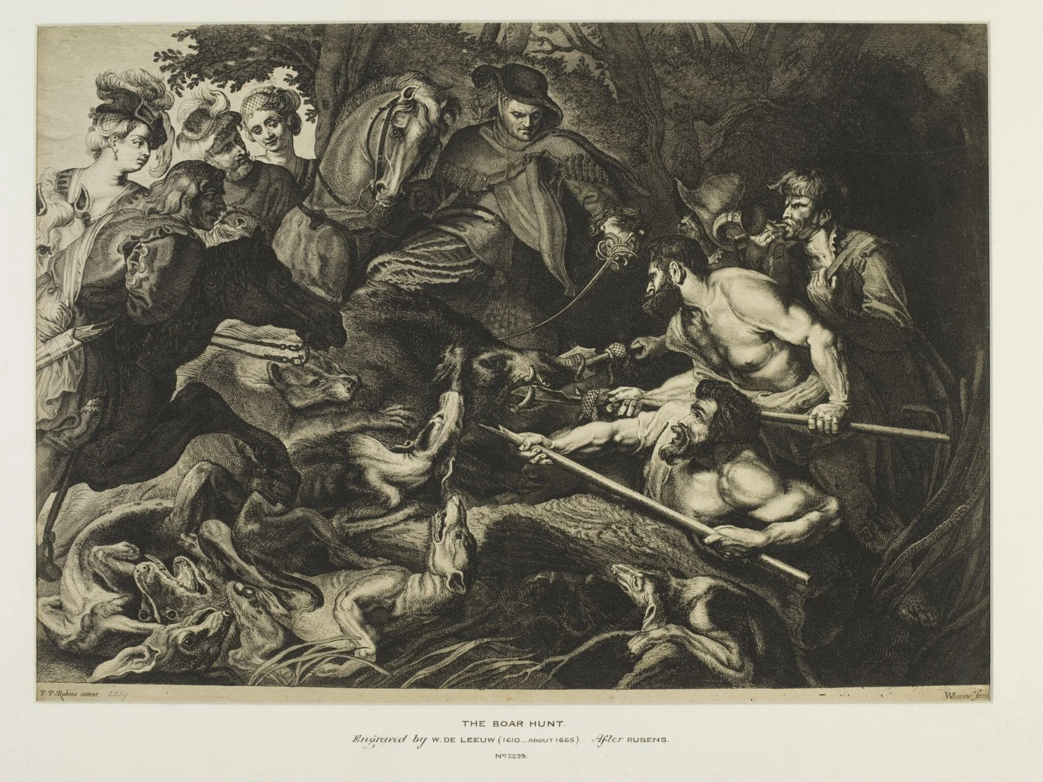 Boar Hunt, by Willem van der Leeuw, 1650