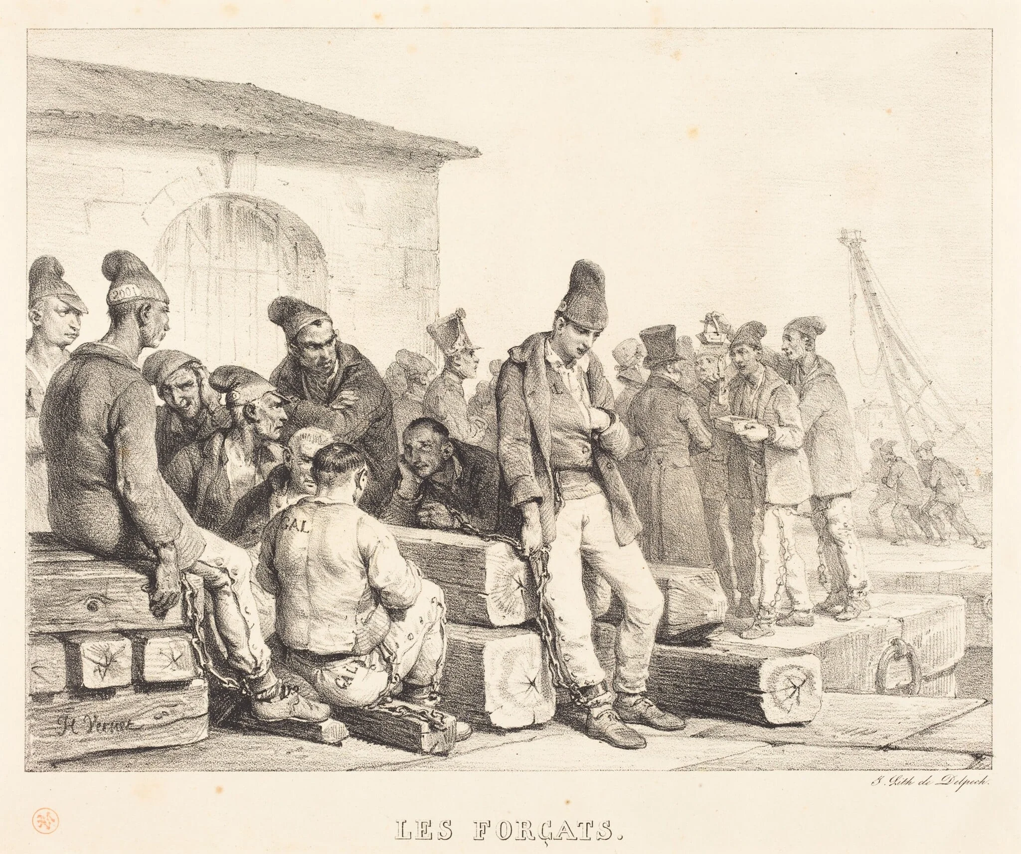 Les Forçats (The Convicts), by Horace Vernet, ink, 1826