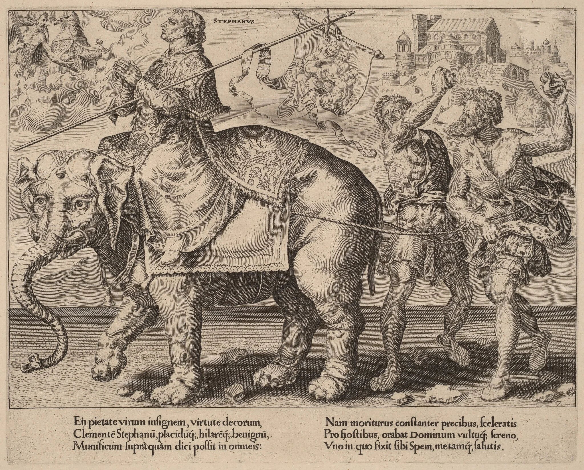 The Triumph of Saint Stephen, by Dirck Volckertz Coornhert, ink, 1559