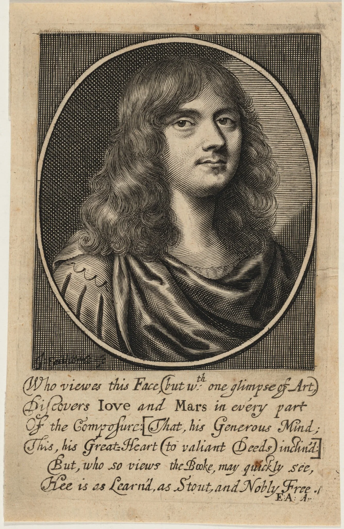 Sir George Wharton, by William Faithorne, ink, 1654