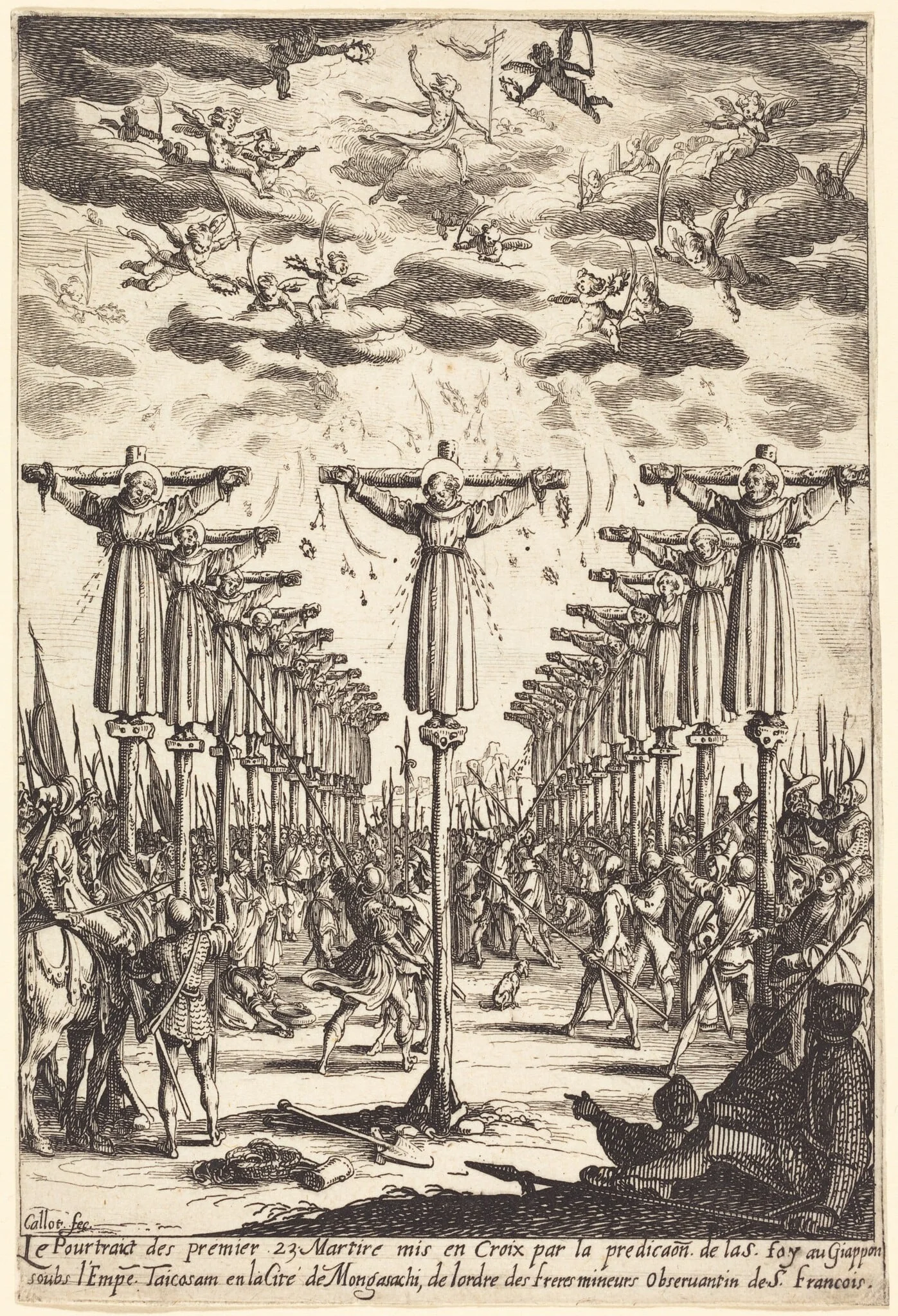 The Martyrs of Japan, by Jacques Callot, ink, 1628