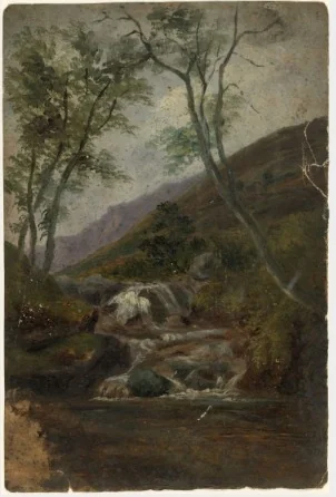 Mountain Waterfall, by William Howis senior, unspecified, 1843