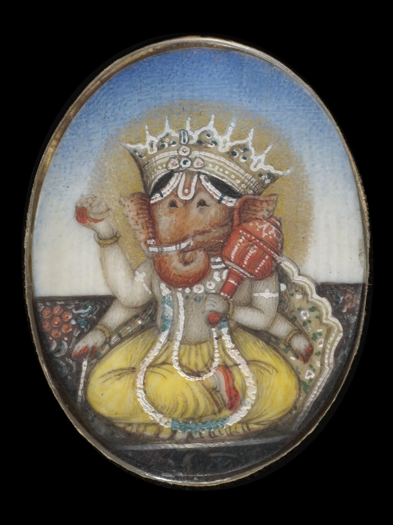 One of nine paintings depicting Hindu deities., by Unknown, watercolor, 1900