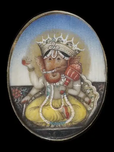 One of nine paintings depicting Hindu deities.