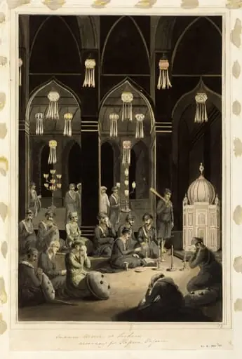 Ceremony of mourning in the Imambara, Lucknow