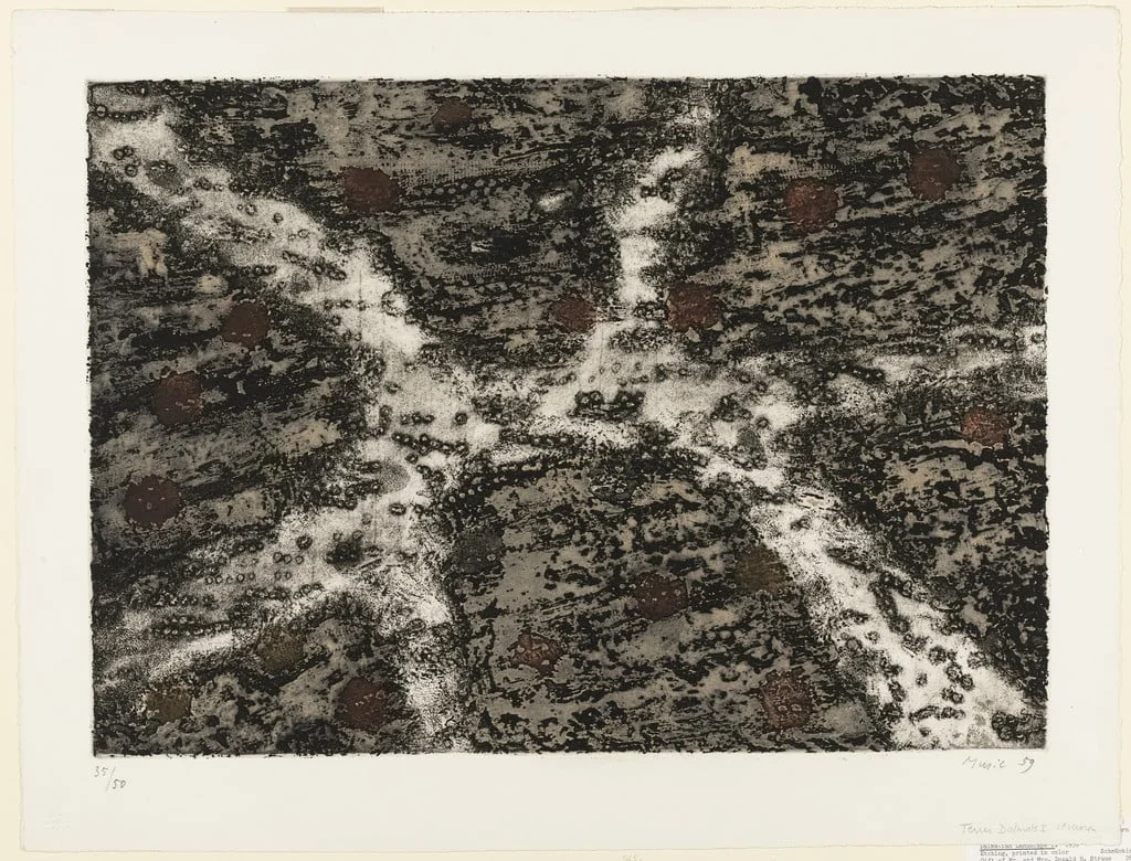Untitled, by Zoran Mušič, ink, 1959