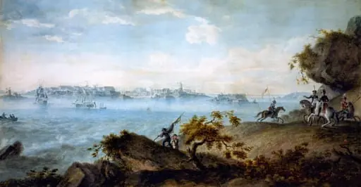 Näkymä Kaivopuistosta Suomenlinnaan ja Särkälle (Suomenlinna nähtynä Kaivopuistosta)