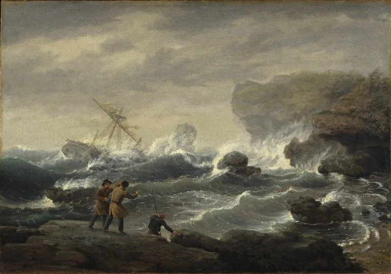 Shipwreck, by Thomas Birch, oil, 1829