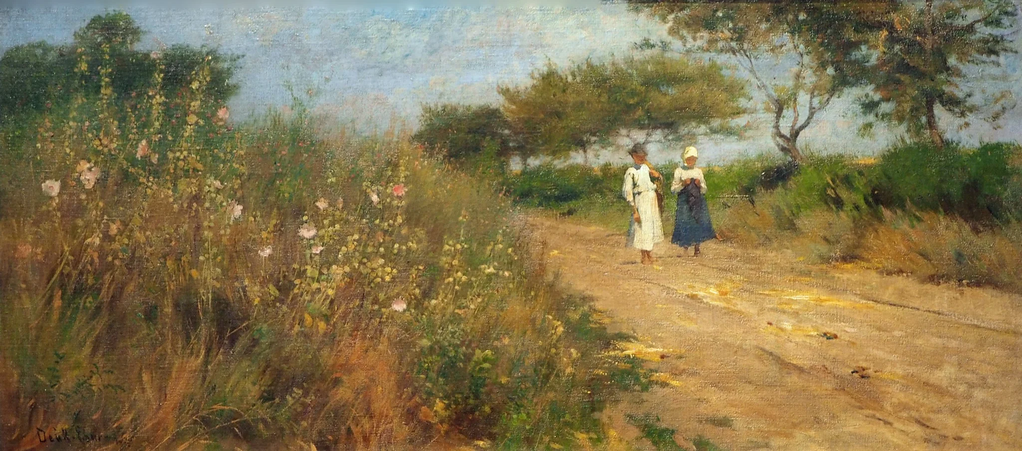 Weg der wilden Malven, by Lajos Deák Ébner, oil, 1890