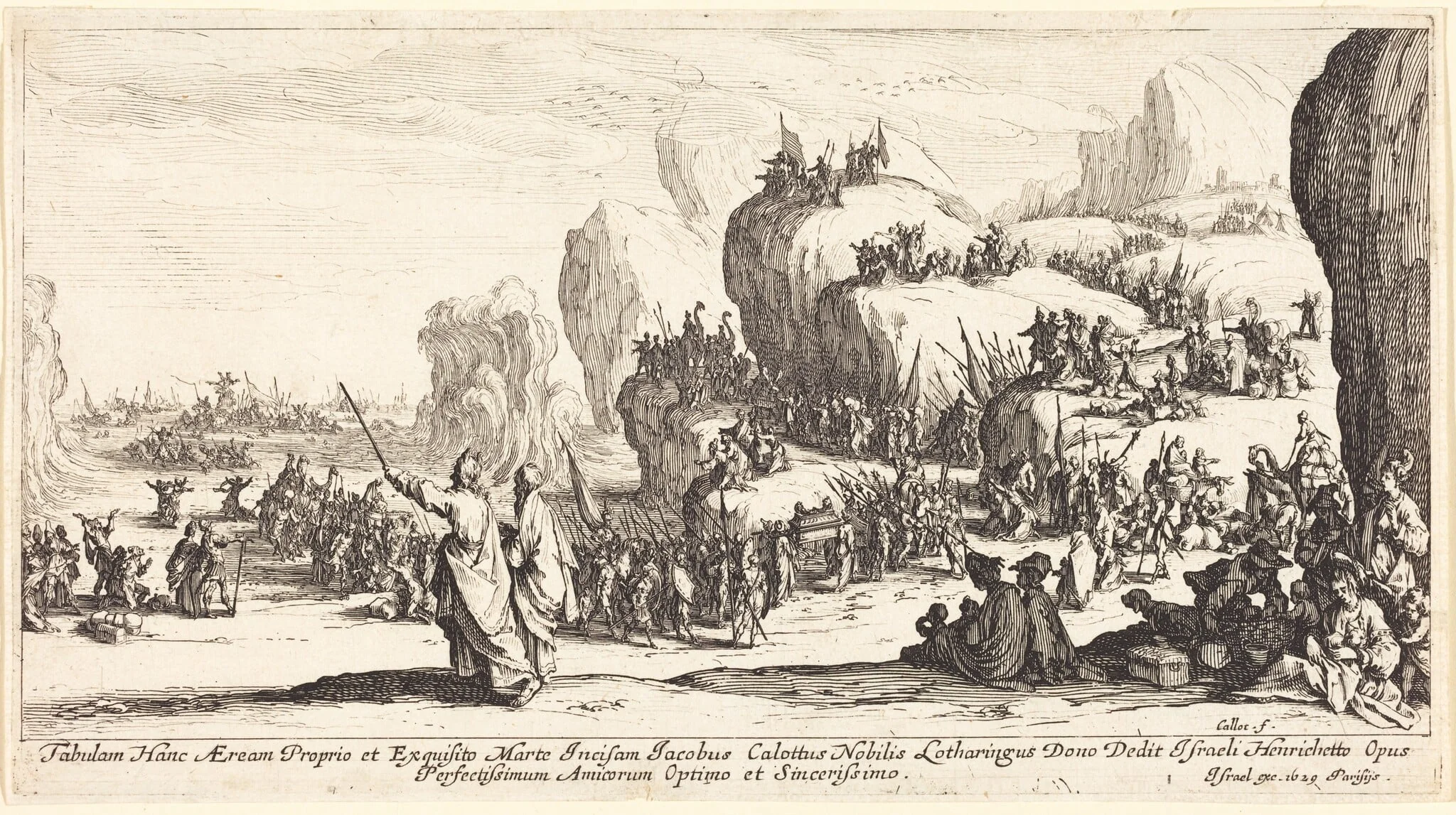 The Crossing of the Red Sea, by Jacques Callot, ink, 1629