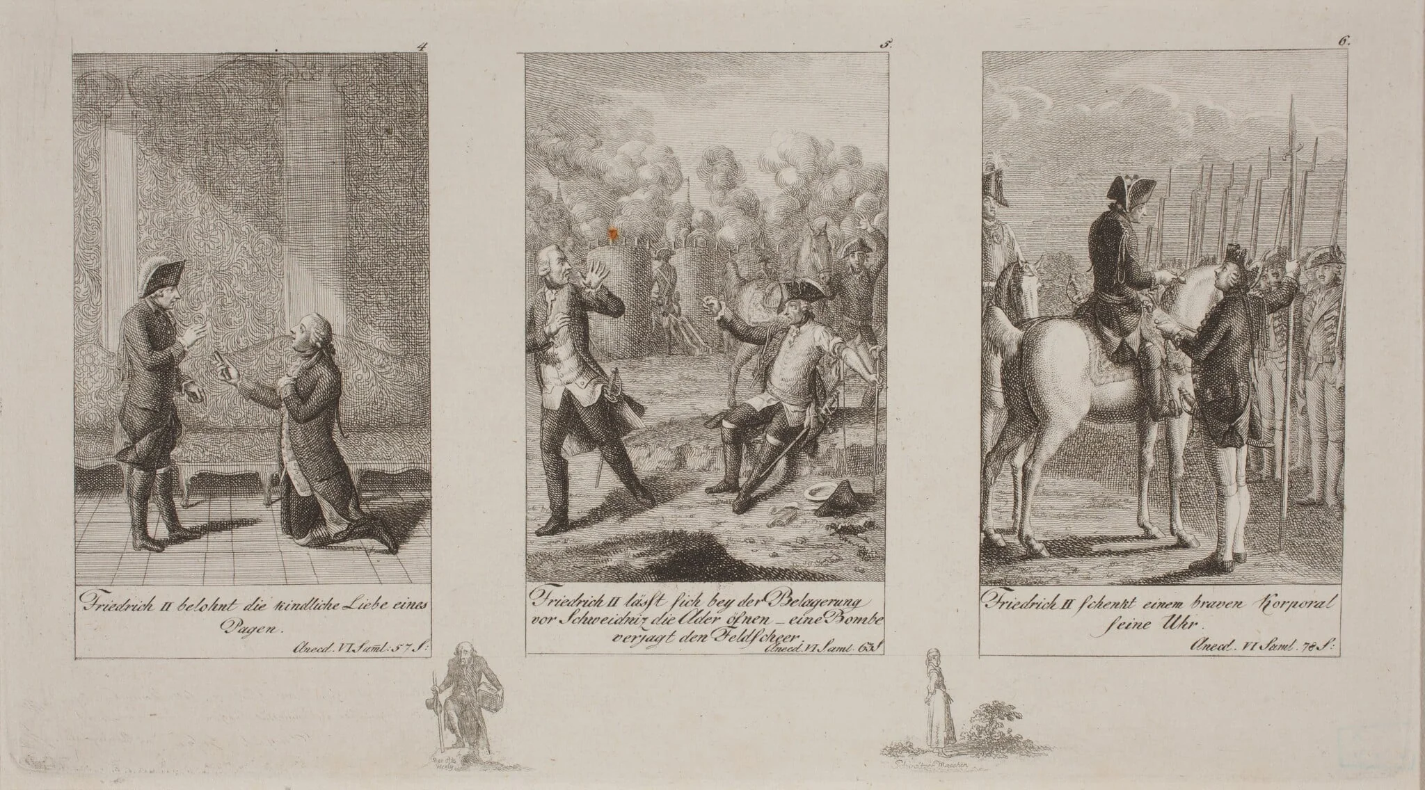 Anecdotes of King Frederik II, by Daniel Nikolaus Chodowiecki, ink, 1793