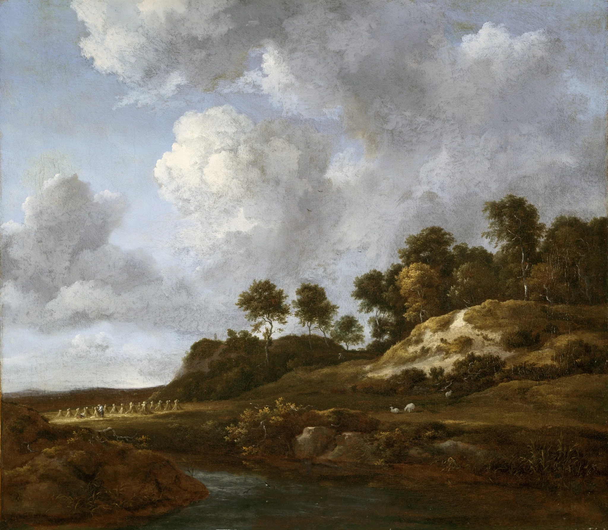 Landscape with Cornfields, by Jacob van Ruisdael, oil, 1665