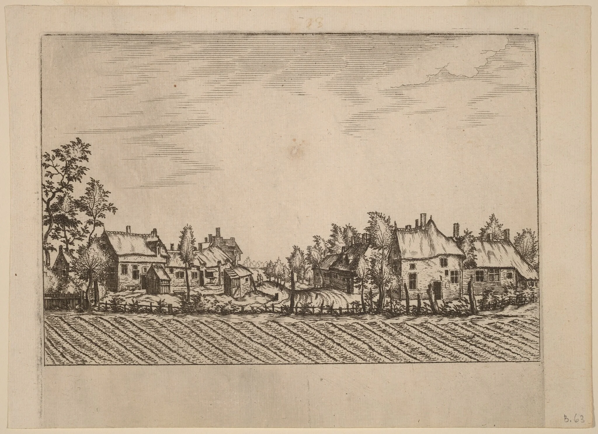 Farms, by Lucas van Doetechum, ink, 1560