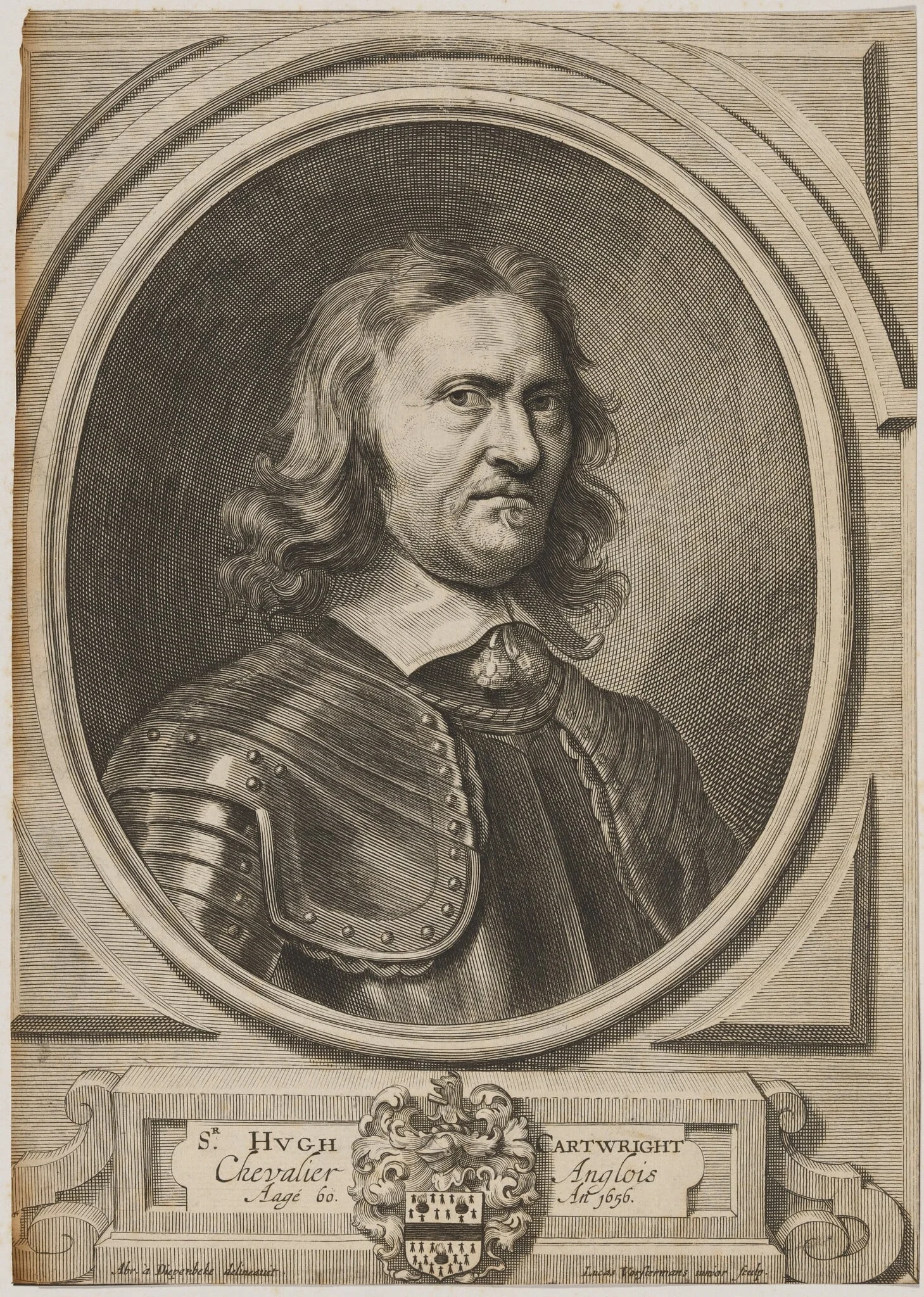 Sir Hugh Cartwright, by Lucas Vorsterman II, ink, 1664