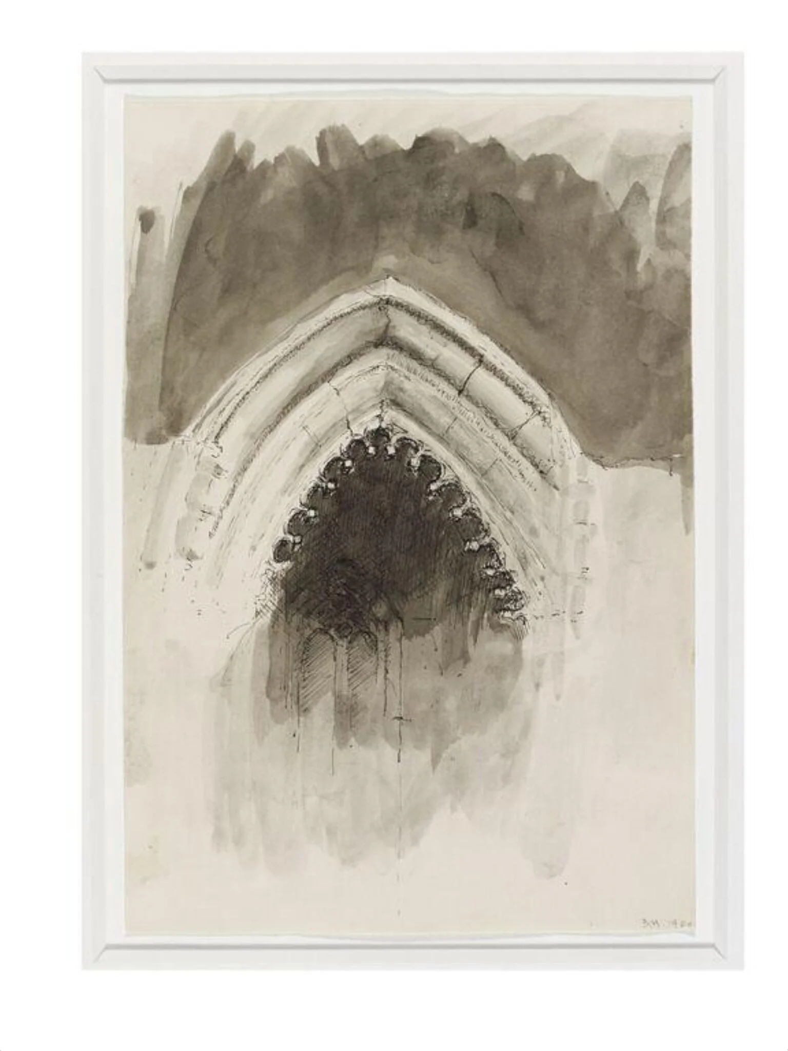 Direct Study of Gothic Arch in Great Sculpture Courts - Victoria & Albert Museum, by Barry Martin, 1961