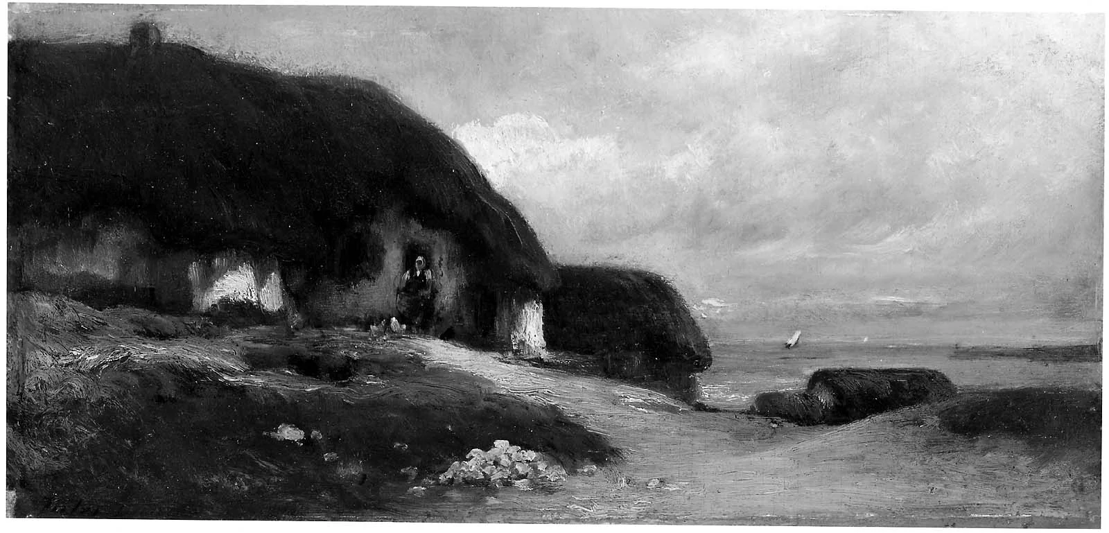 Cottages by the Sea, by Jules Dupré, unspecified, 1860