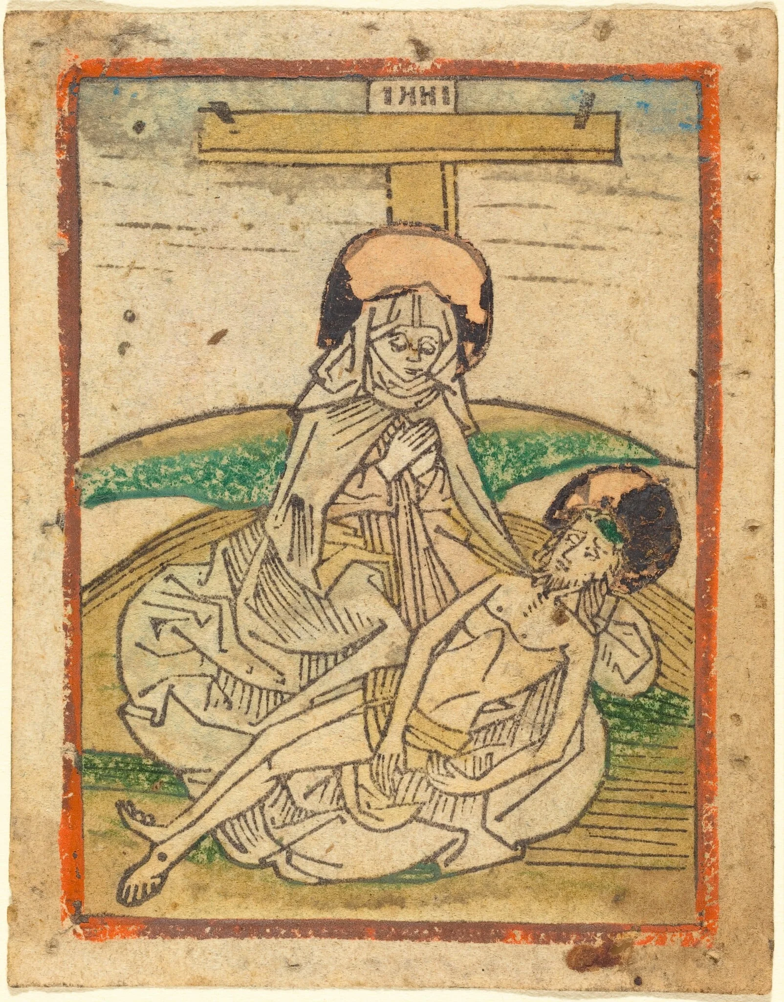 The Pietà, by German 15th Century, ink, 1488