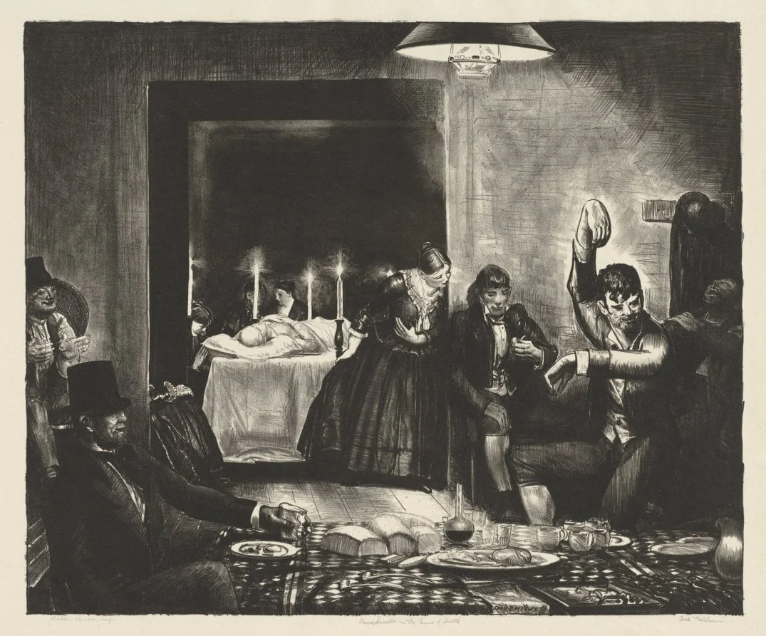 Punchinello in the House of Death, by George Bellows, 1923