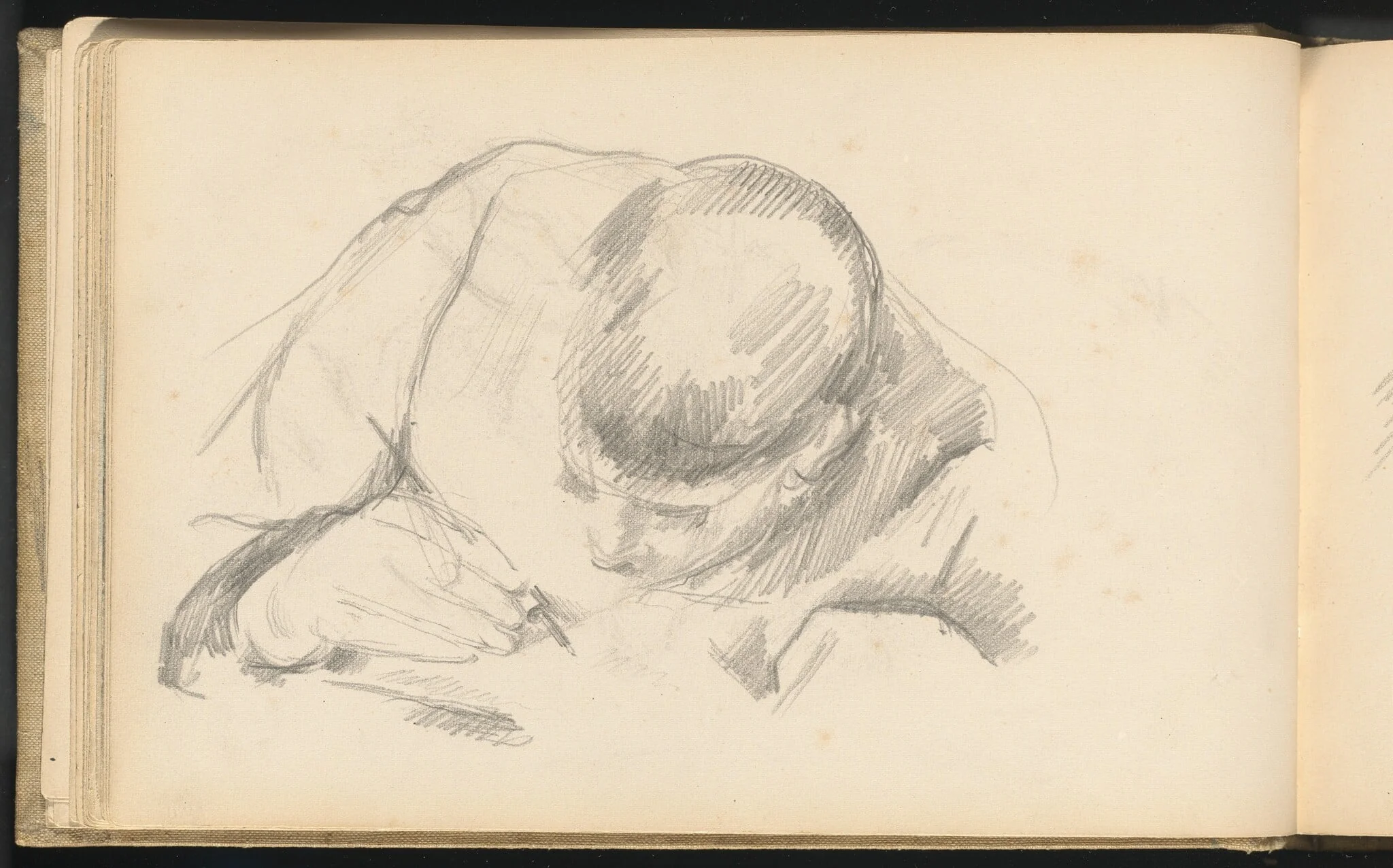 The Artist's Son Writing, by Paul Cezanne, graphite, 1887