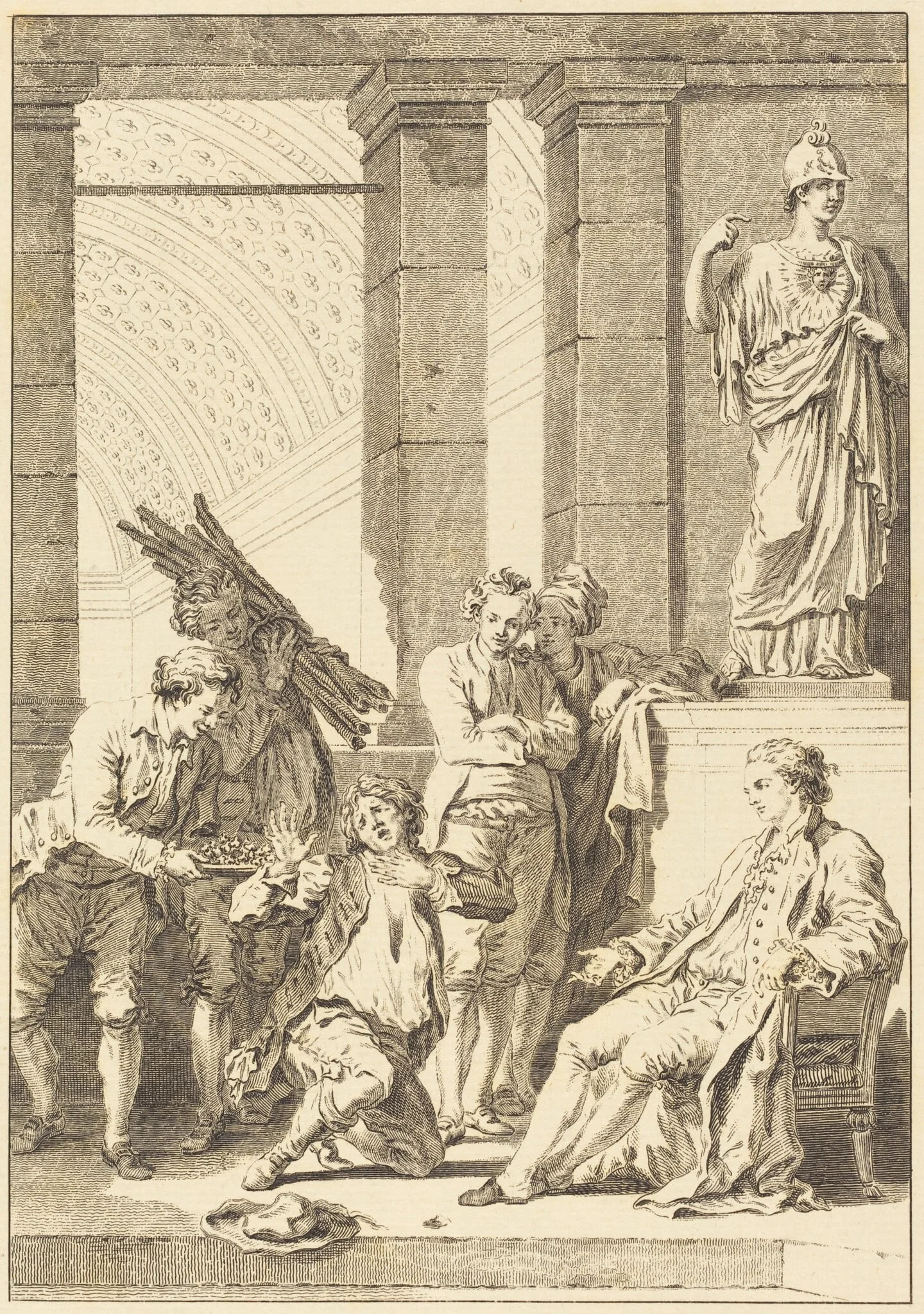 Le paysan, by Charles Louis Lingée, ink, 1784