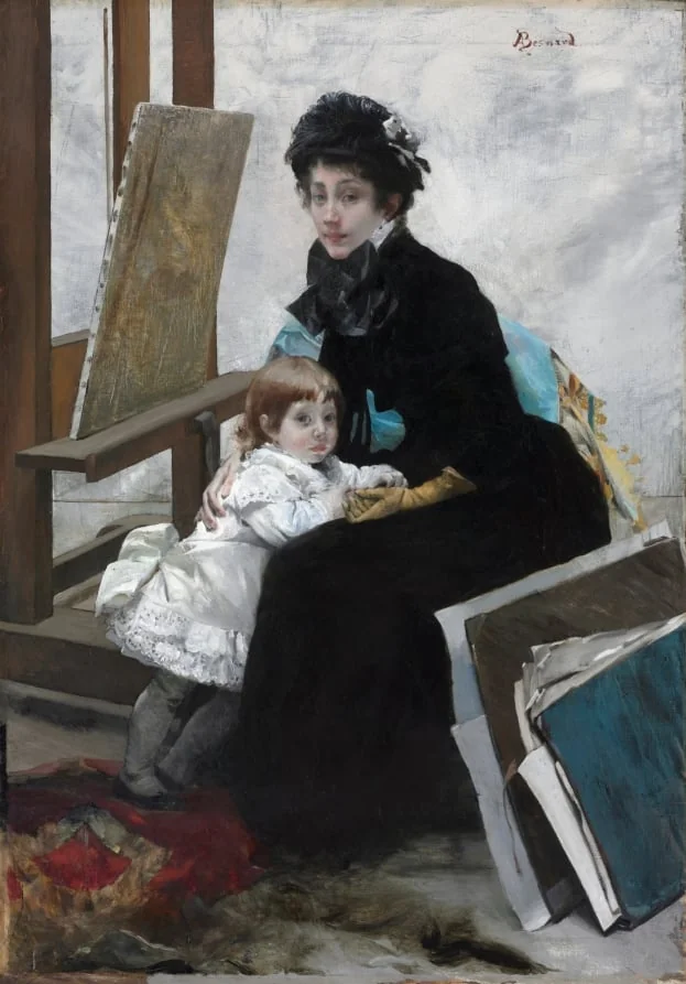Madeleine Lerolle and Her Daughter Yvonne, by Paul-Albert Besnard, unspecified, 1880