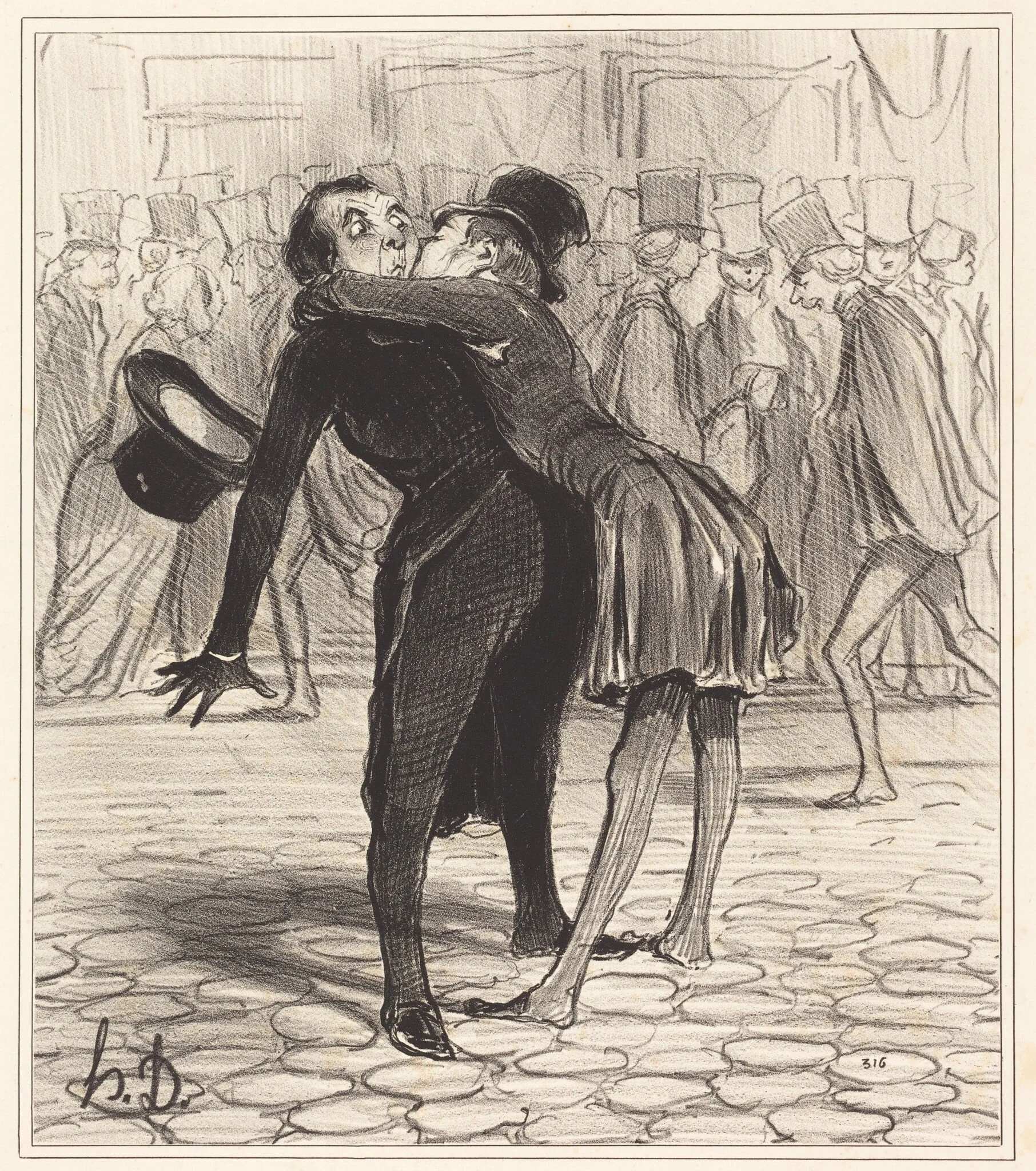 L'Ami de collège, by Honoré Daumier, ink, 1841