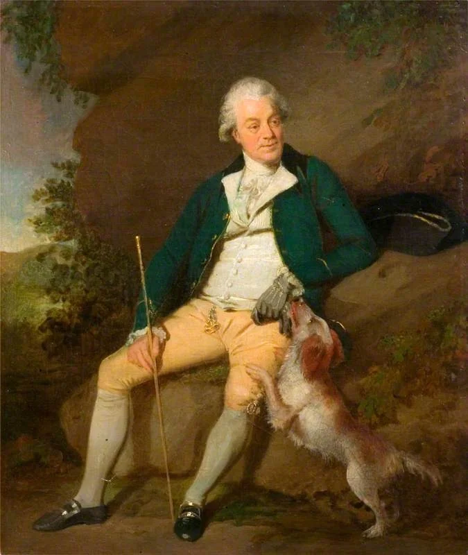 'Mr Nicholas': A Seated Man with a Dog, by Benjamin Wilson, oil, 1764