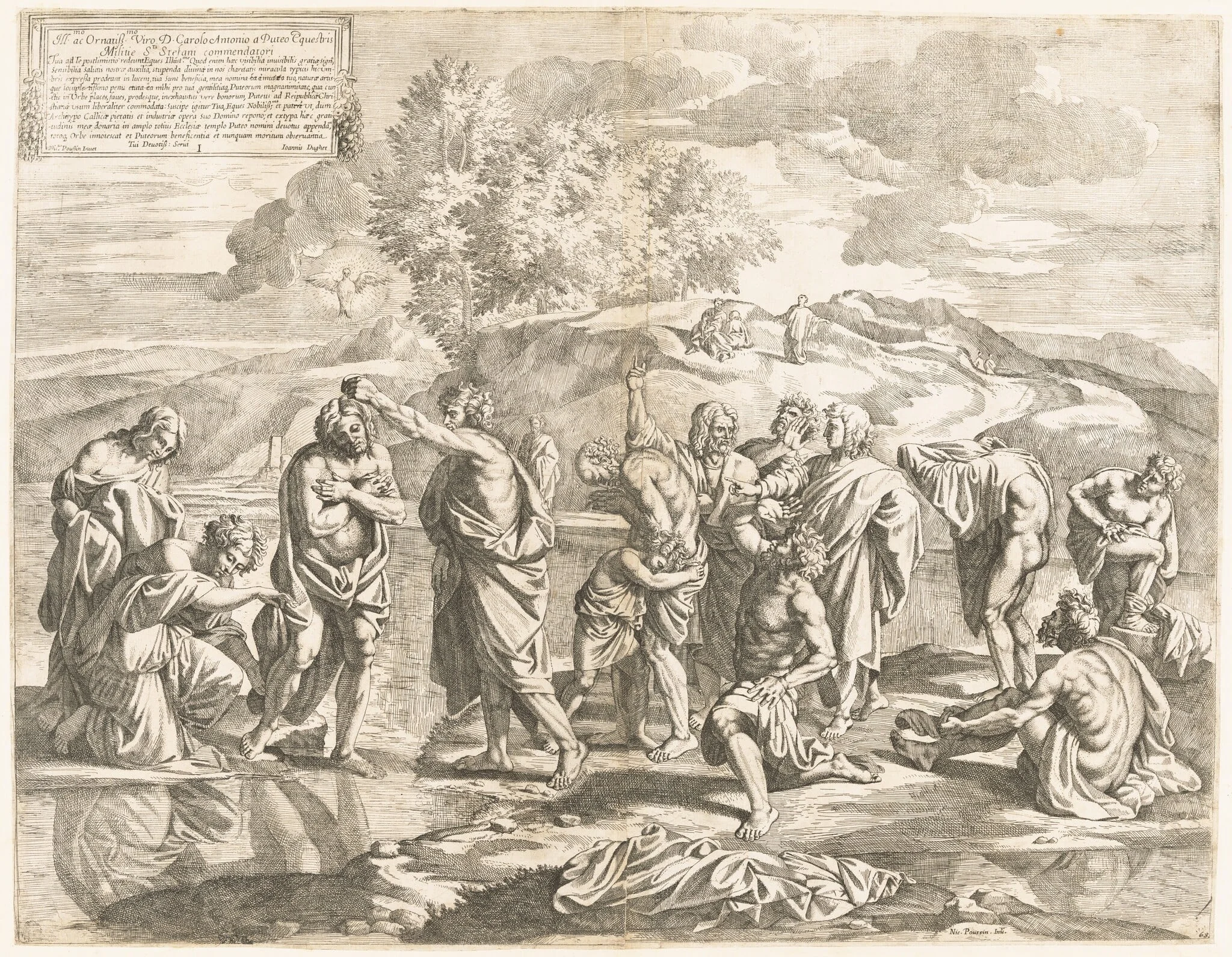 Baptism, by Jean Dughet, ink, 1650